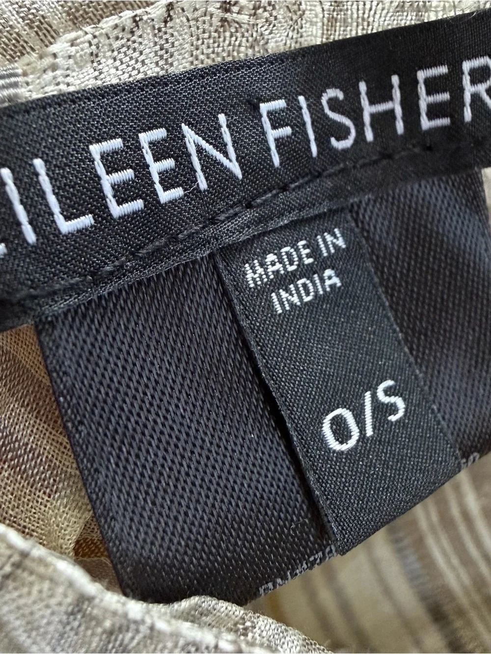 Eileen Fisher 100% Silk Crinkle Scarf Wrap Gray Taupe Stripe Fringe MSRP $179
